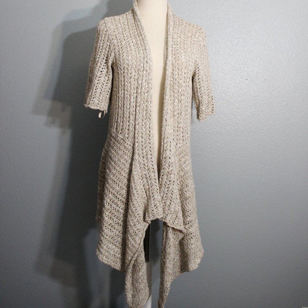 Alfani Open Waterfall Short Sleeve Cardigan Shawl Size M